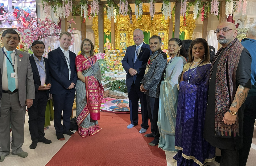 Zak Wagman Celebrating Diwali at Kingsbury Mandir