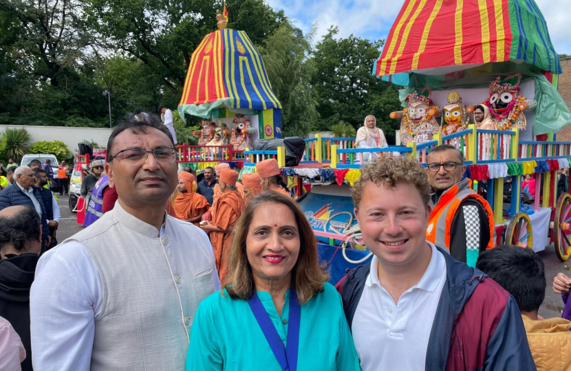 Zak attending the Rath Yatra celebrations