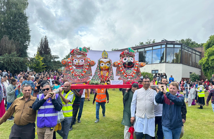 Zak attending the Rath Yatra celebrations