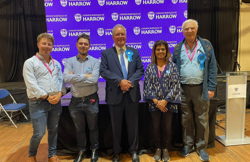 Zak with colleagues after the result of the general election was announced