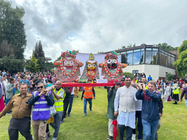 Zak attending the Rath Yatra celebrations